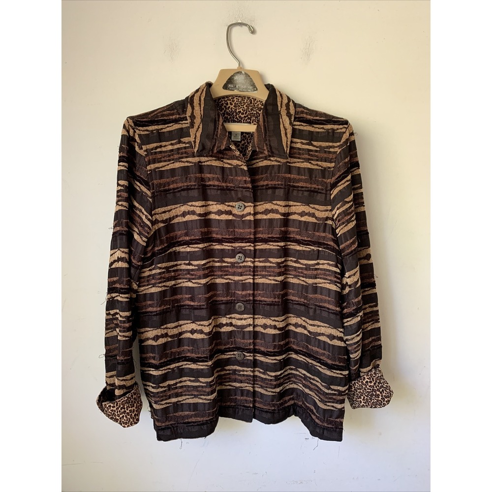 Coldwater Creek Womens Jacket Medium Brown Old Money Southwestern‎ Rustic